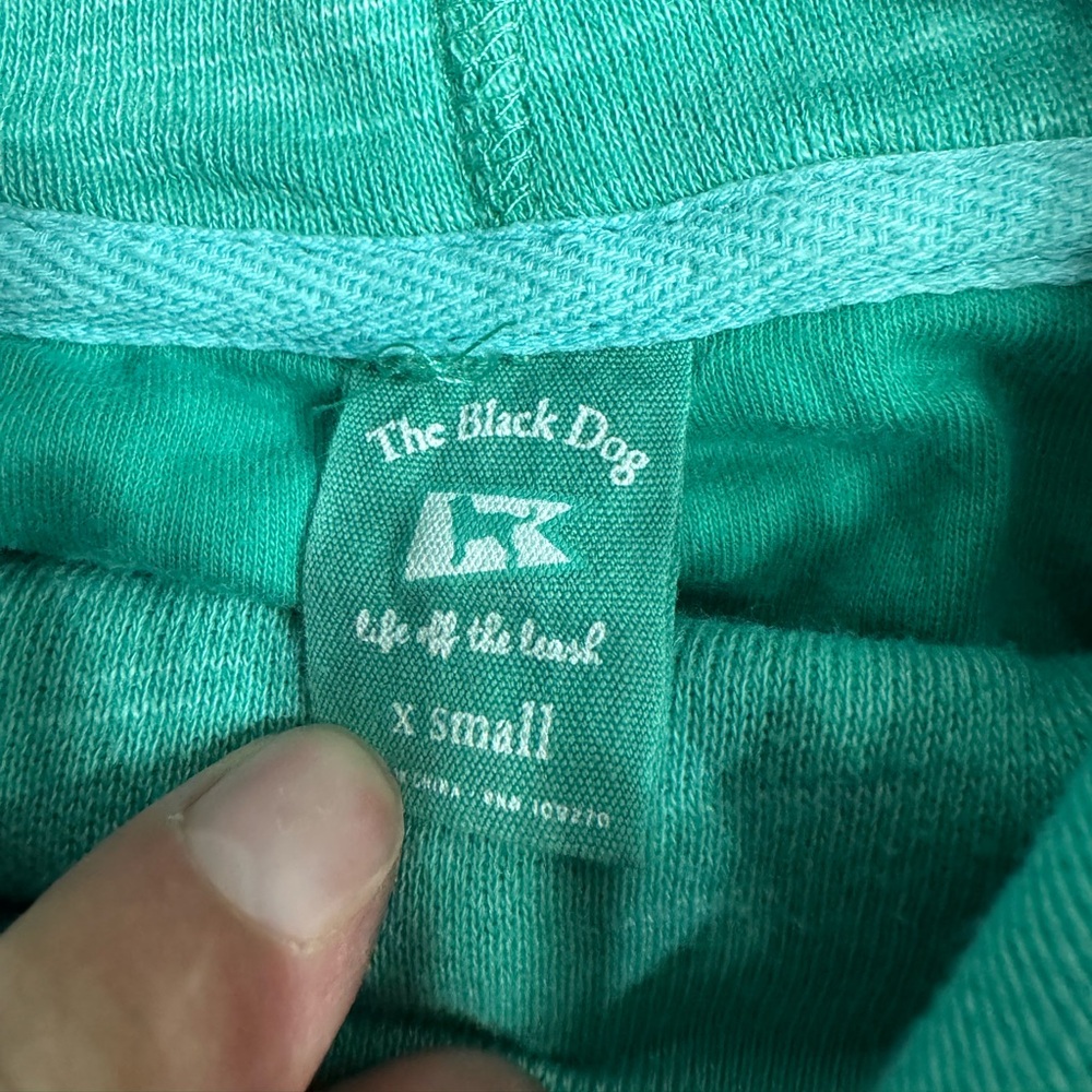 Women’s The Black Dog Cowl Neck Sweatshirt Green Blue Teal Size XS - Picture 2 of 5